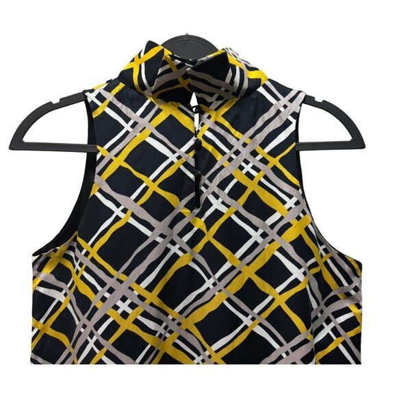 Club Monaco Sleeveless Geometric Pattern Dress Size 8 High Neck - Picture 4 of 7